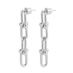 Margaux 4 Link Drop Earrings Silver