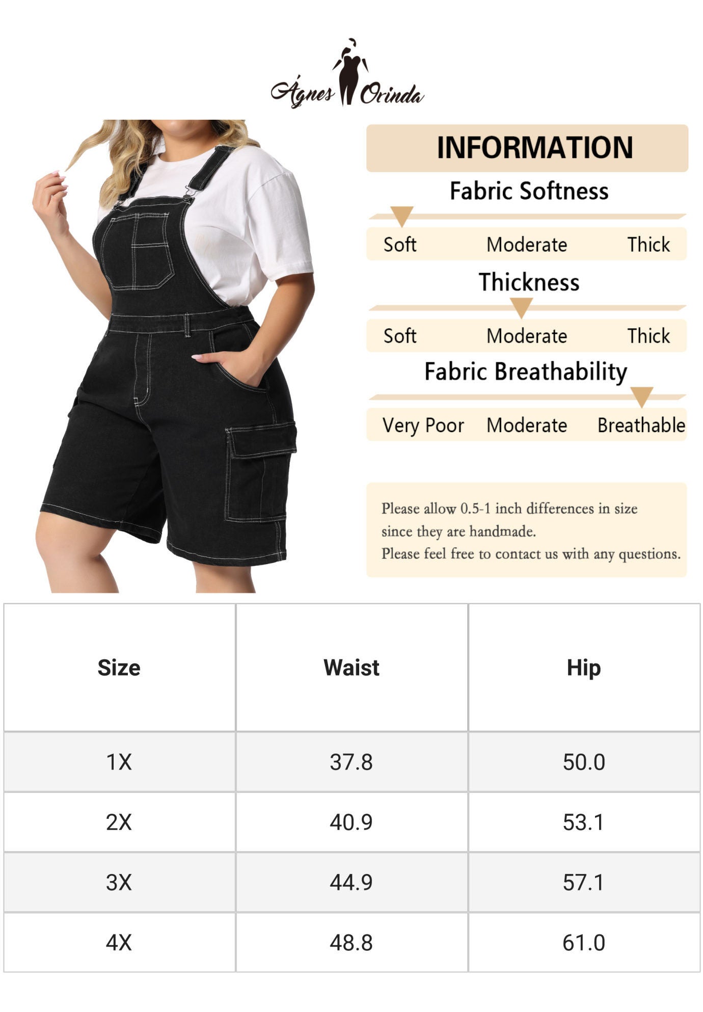 ADJUSTABLE STRAP BIB CARGO POCKET JEAN DENIM OVERALL SHORTS, Black / Black, alternate image number 4