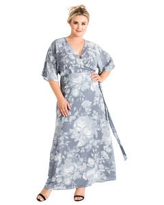 Plus Size Olivia Kimono Wrap Maxi Dress