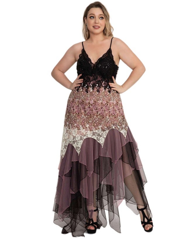 V Neck Asymmetrical Hems Cocktail Dresses, , alternate image number 9