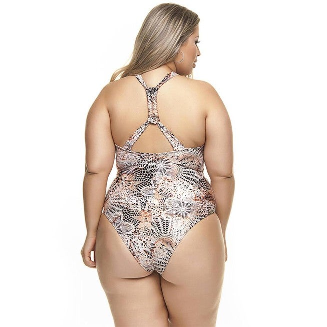 V-Neck Swimsuit With Double Straps, , alternate image number null