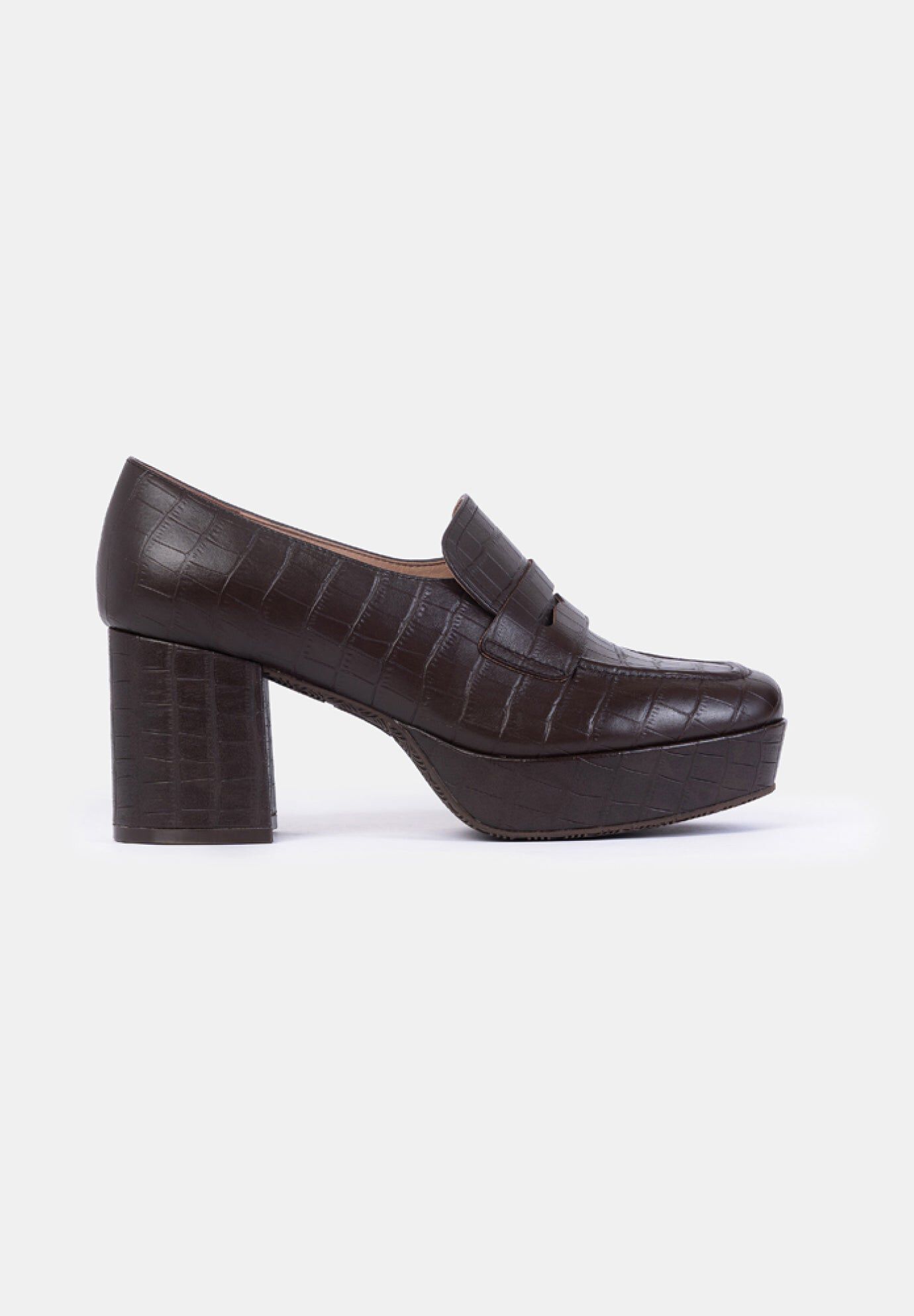 Liza Platform Loafers, Brown Croco / Brown, hi-res image number 0