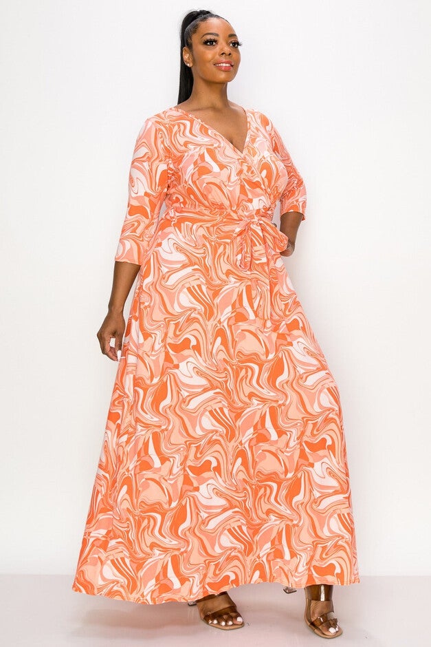 HAYDEN MARBLE WRAP DRESS, , alternate image number null