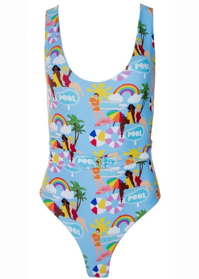 Poolside Printed One-Piece Swimsuit, , alternate image number 8