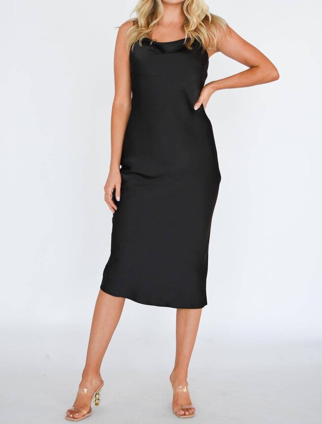 AGATHA MIDI DRESS IN BLACK, Black / Black, alternate image number null