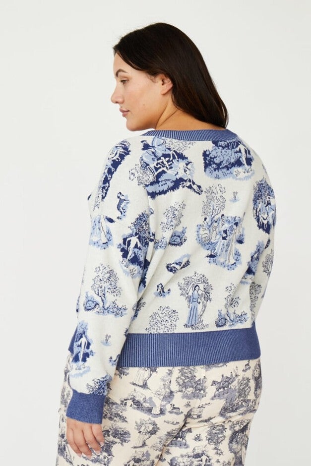 CORI CARDIGAN, MANHUNT TOILE BLUE / Light Blue, alternate image number null