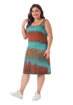 Summer Sleeveless Tie Dye Tank Loose Sundress
