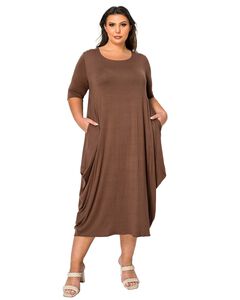 EVELYN BUBBLE HEM POCKET DRESS