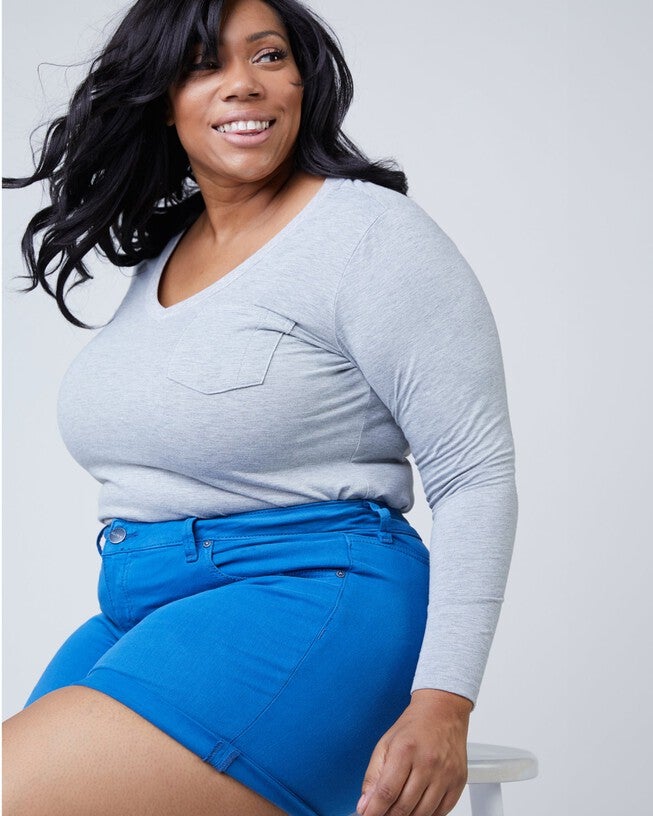 Mid Rise Shorts - Azure, AZURE / Azure Blue, alternate image number null