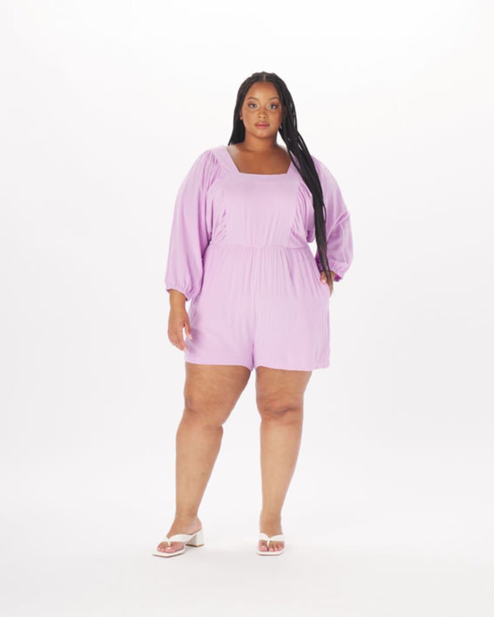 Anna Peasant Romper, Lilac / Lilac, hi-res image number 0