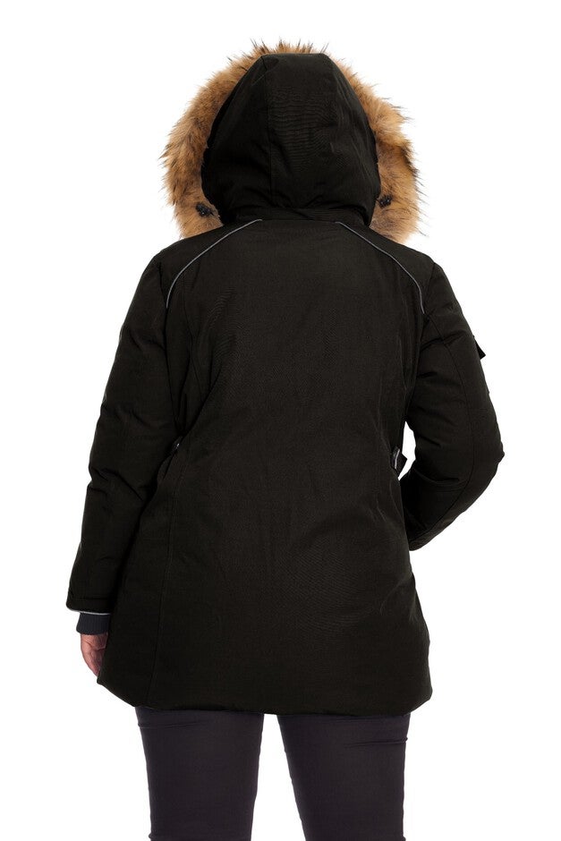 GLACIER | Vegan Down Recycled Parka Winter Jacket, Black / Black, alternate image number 3