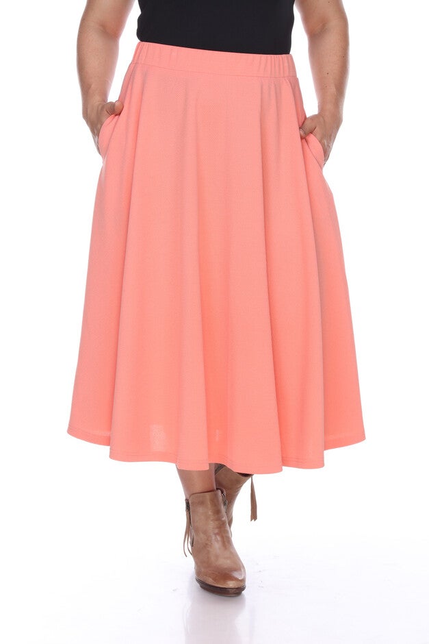 Tasmin Flare Midi Skirt, Coral / Coral, hi-res image number 0