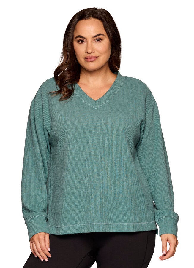 Plus Weekend Reset Pullover, Arctic / Sage Green, alternate image number null