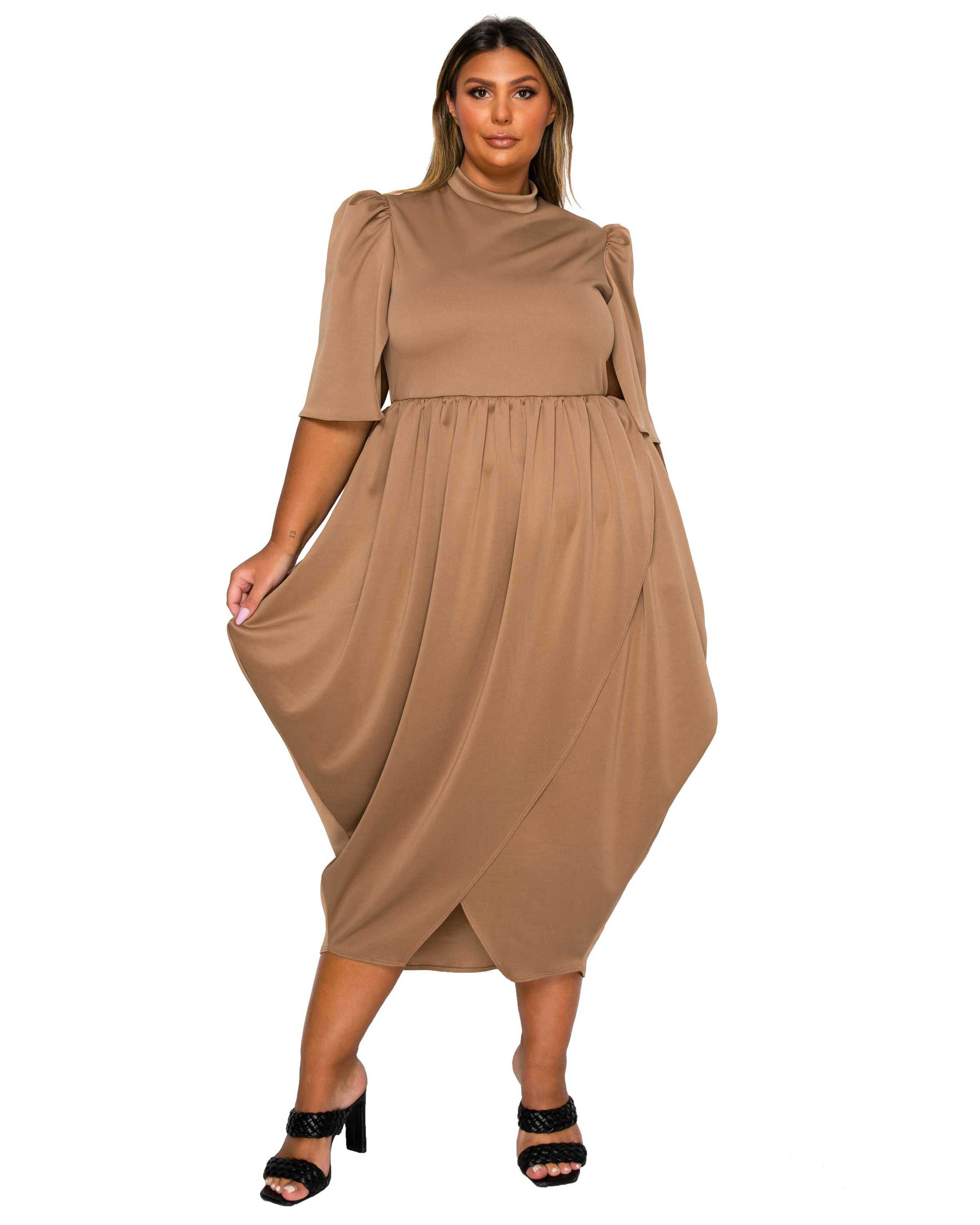 Aesira Tulip Hem Pocket Dress, Mocha / Mocha, hi-res image number 0