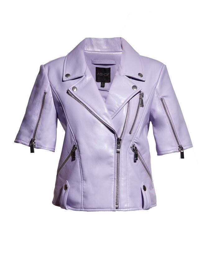 Nico Recycled Leather Jacket, Pastel Lilac / Purple, hi-res image number 0