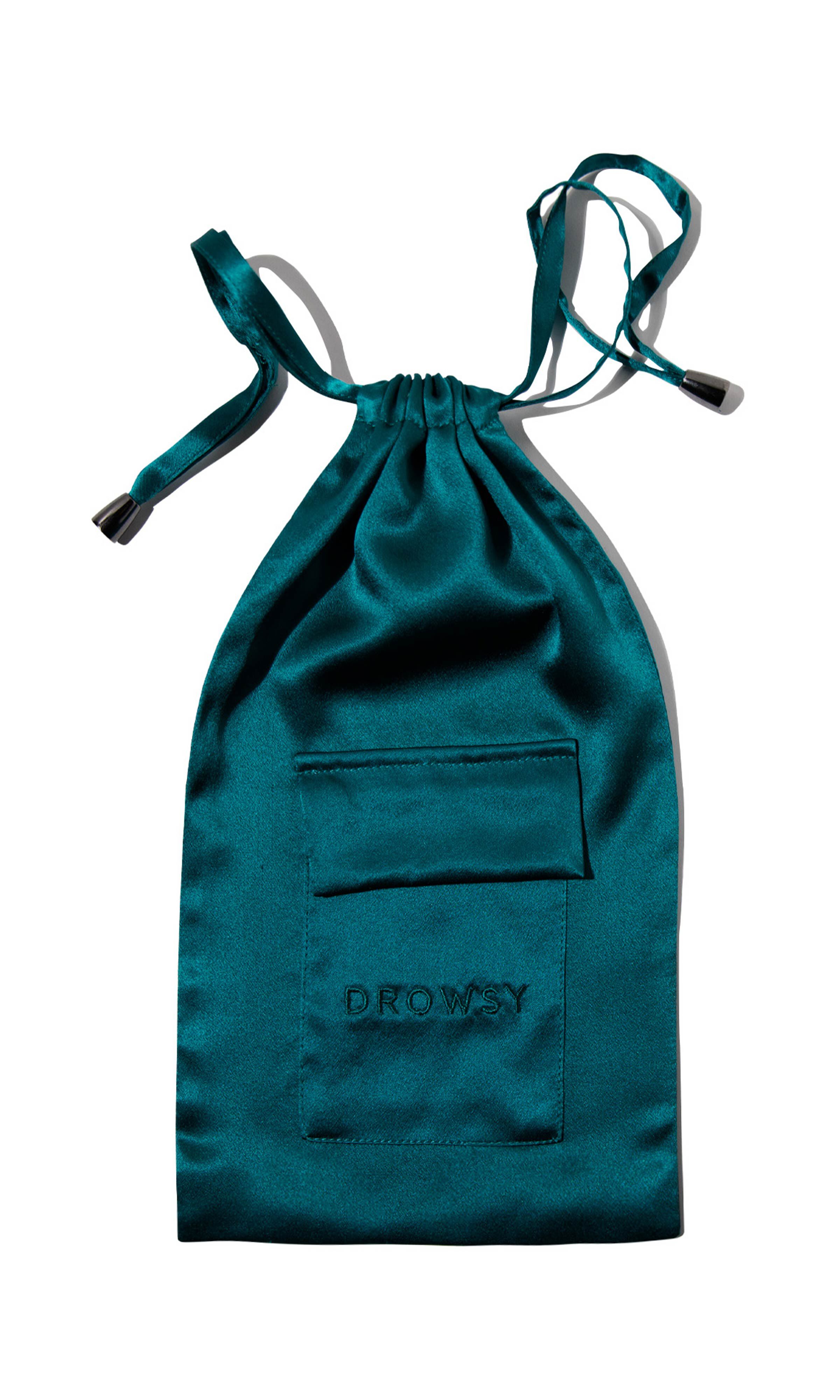 Silk Eyemask Carry Pouch, Green Sapphire / Kelly Green, alternate image number 1