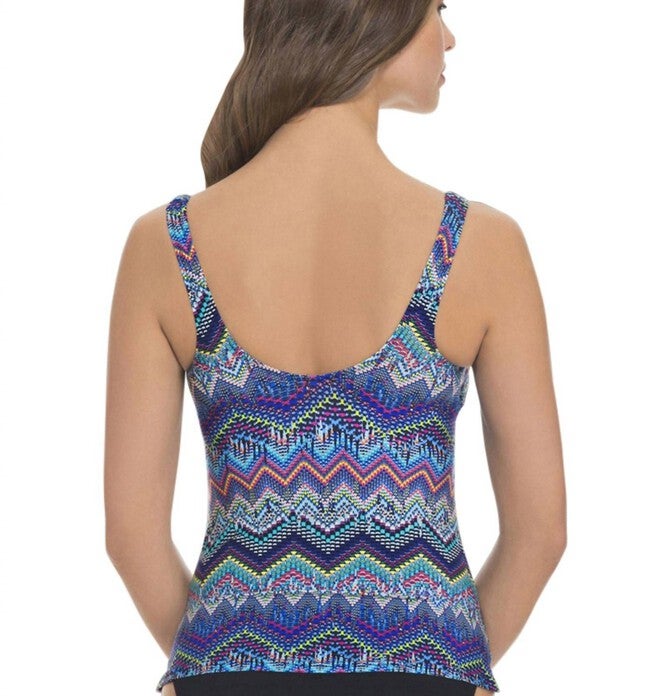 D-CUP UNDERWIRE V-NECK TANKINI TOP, Skyline / Light Blue, alternate image number null