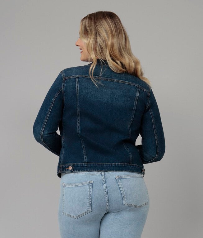 Women's Dark Wash Classic Denim Jacket, Cool Starry Night / Dark Wash, alternate image number 1