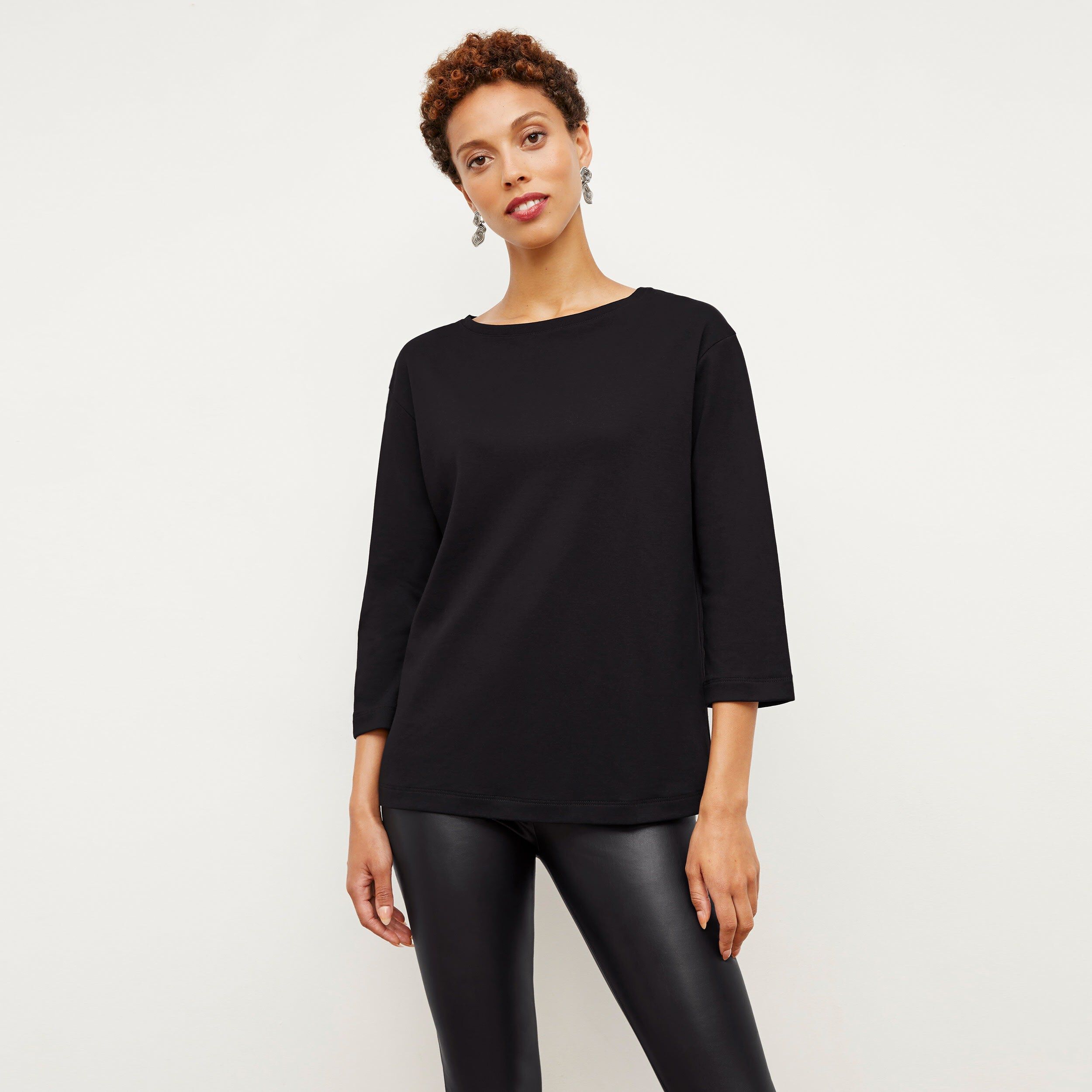 Owen T-Shirt - Organic Pima Cotton, Black / Black, hi-res image number 0