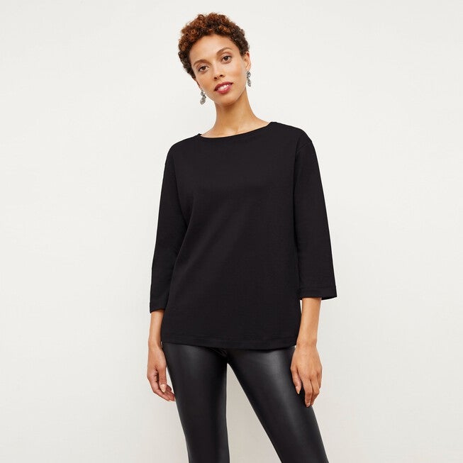 Owen T-Shirt - Organic Pima Cotton, Black / Black, hi-res image number 0