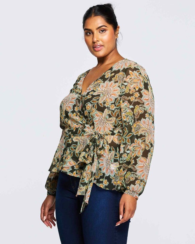 Boho Beauty Top, Print / Light Green, alternate image number null