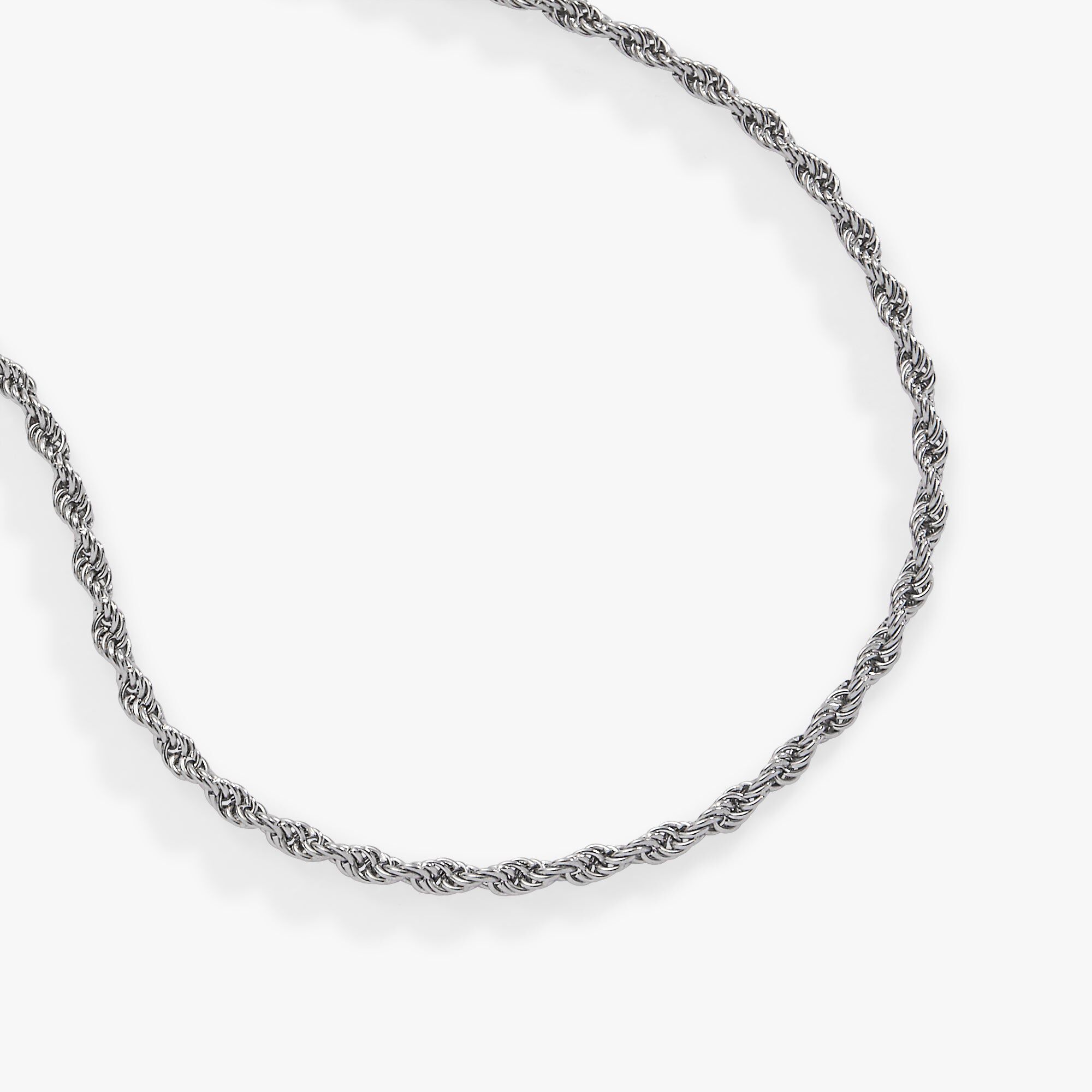 Mini Rope Chain Anklet, Silver / Silver, alternate image number 1