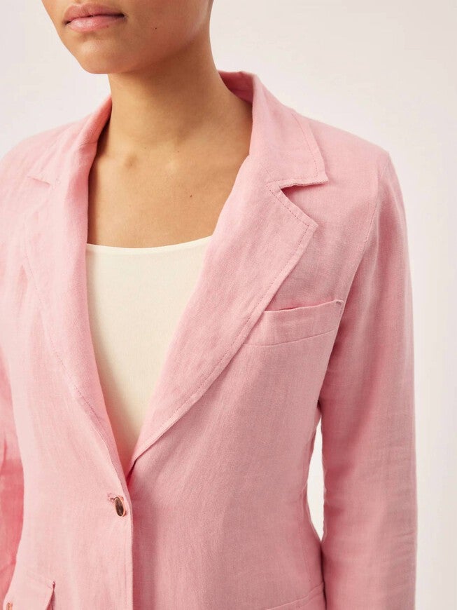 DL1961 LINEN BLAZER IN FLAMINGO, , alternate image number null