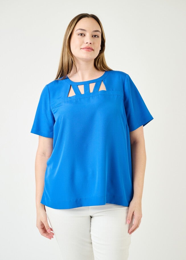 Abby Short Sleeve Cutout Top, , alternate image number null