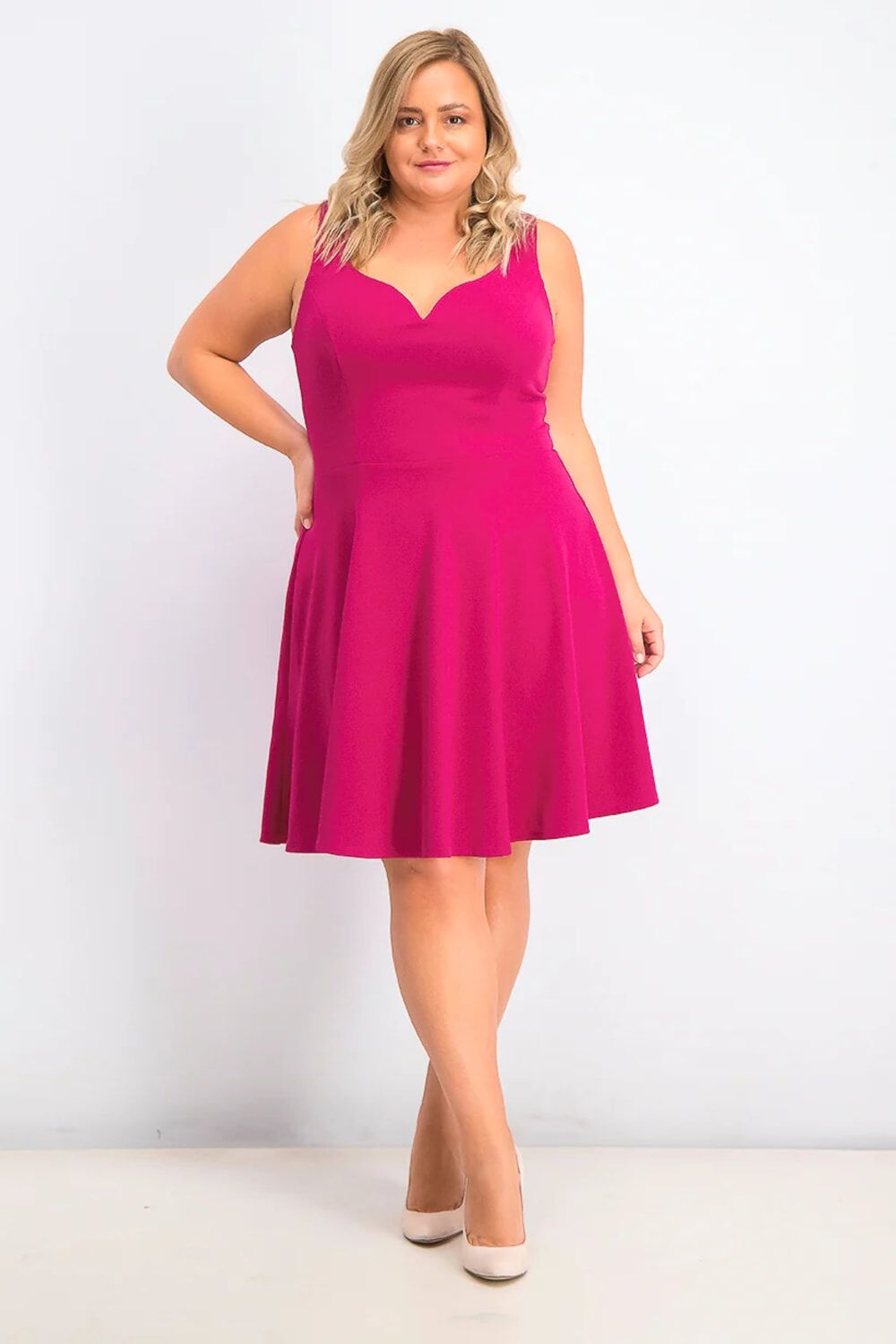 B Darlin Women s Trendy Plus Size Scuba Fit Flare Dress Dark Purple Size 20 Dia Co