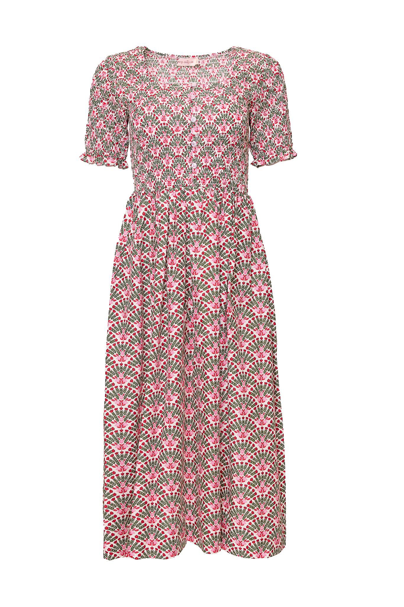 Parker Dress, Floral Fan / White, alternate image number 6