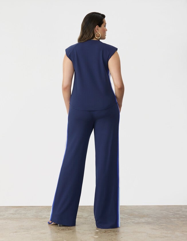 Side Striped Sleeveless Top, , alternate image number null