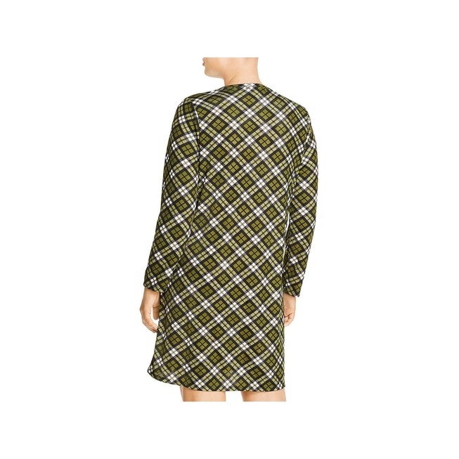 Michael Kors Women's Plus Plaid Long Sleeve Shift Dress Green Size 1X, Green / Forest Green, alternate image number null
