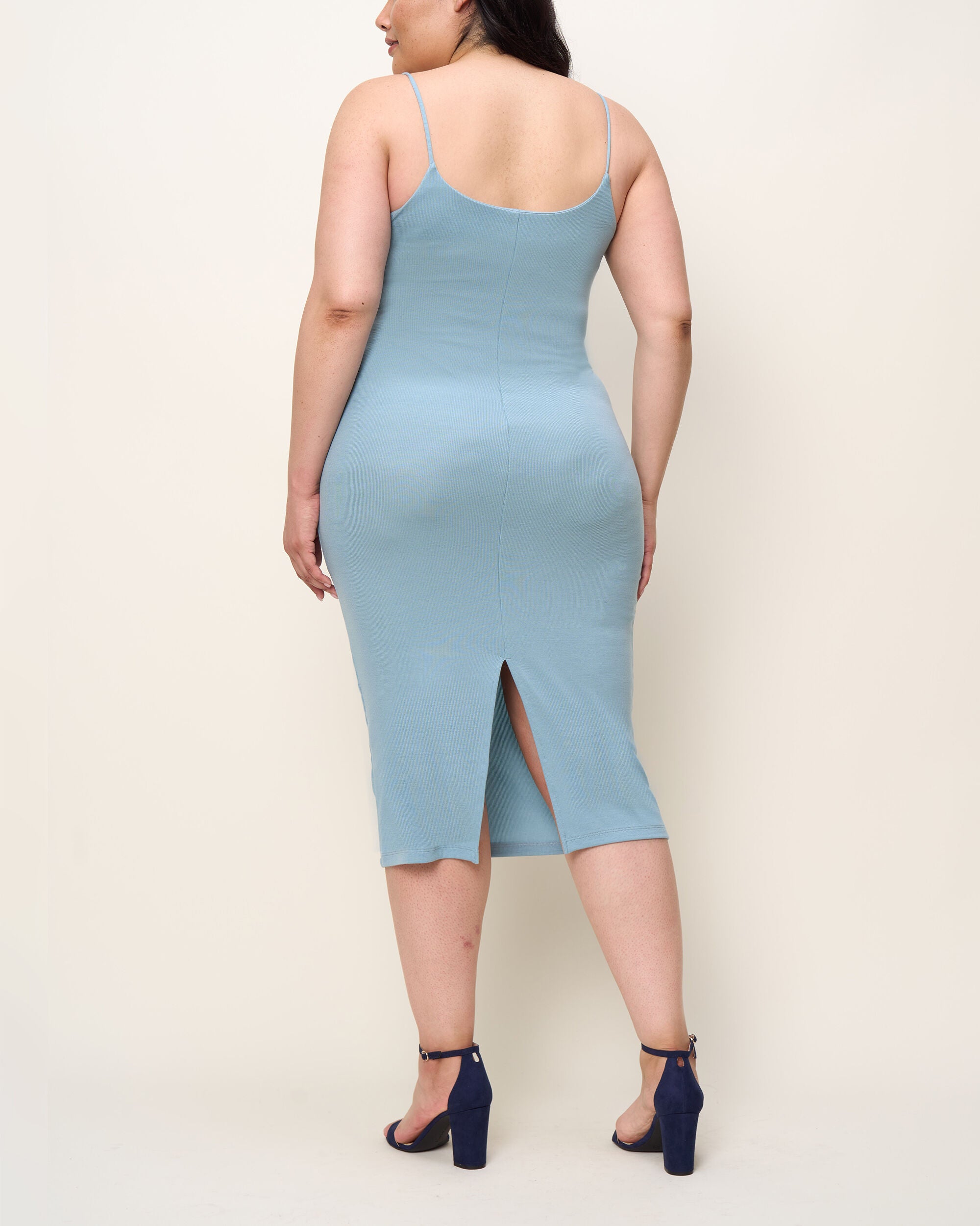 The Spaghetti Strap Midi Dress, Sky Blue / Light Blue, alternate image number 2