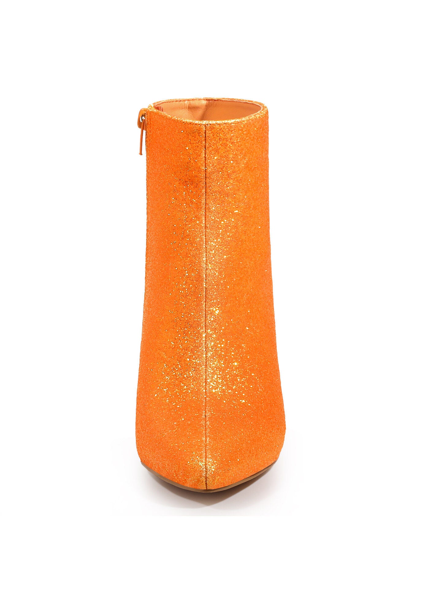 GLITTER POINTED TOE ANKLE BOOTS, Orange / Orange, alternate image number 1