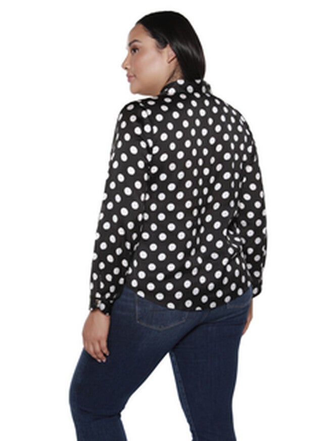 Delilah Button Up Polka Dot Top, , alternate image number 4