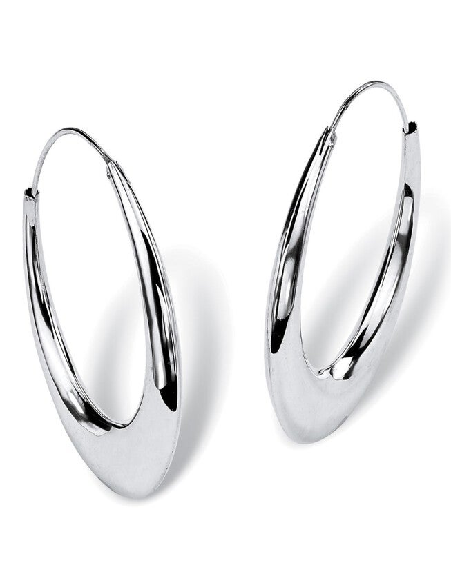 Hoop Earrings in .925 Sterling Silver, White / White, hi-res image number 0