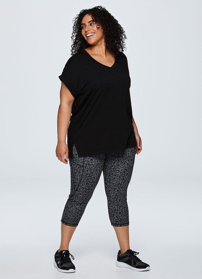 Plus Everyday V-Neck Tunic, Black / Black, alternate image number null