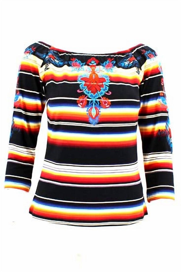 WOMEN'S SUNRISE SALTILLO KNIT TOP IN MULTI, Multi / Black, hi-res image number null