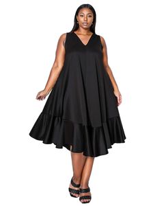 SIMONE SLEEVELESS POCKET FLARE DRESS