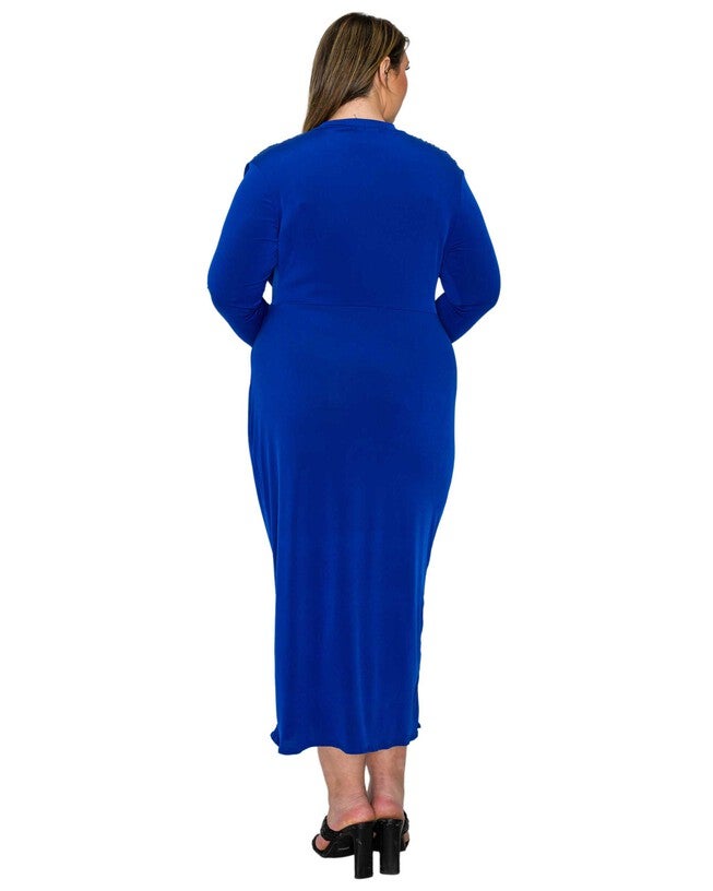Aurora Ruffled Bodycon Dress, Royal / Royal Blue, alternate image number 2