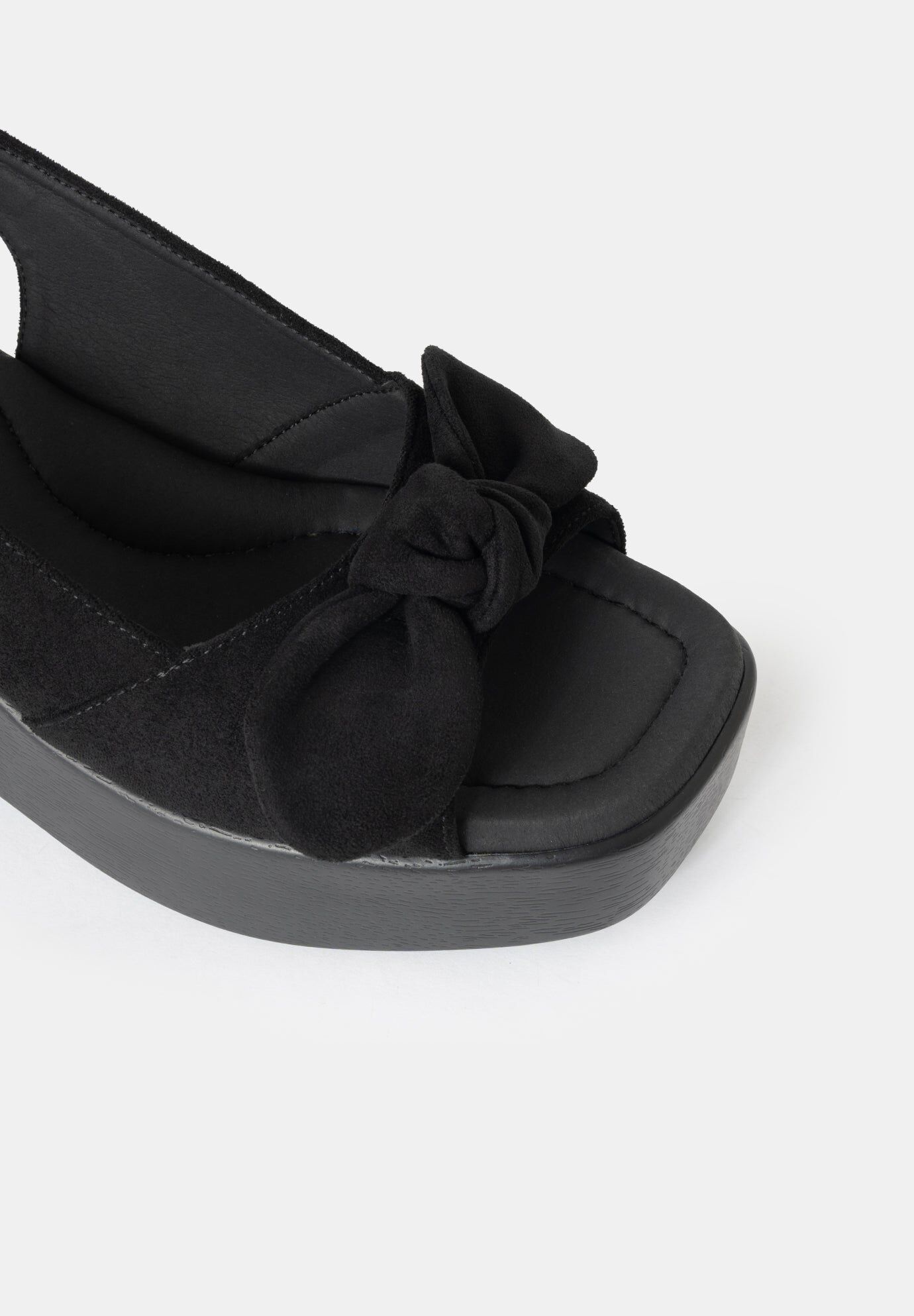 Rosie Vegan Wedge Sandals, Black / Black, alternate image number 3