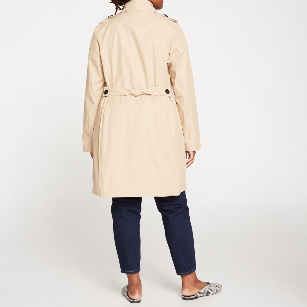 Universal Standard Womens Plus Derjon Trench Coat, Khaki / Beige, alternate image number 2