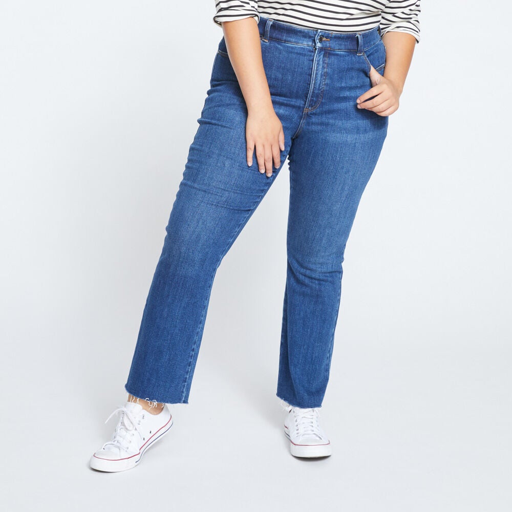 Universal Standard Womens Plus Sinead High Rise Bootcut Jeans, Stonewash Indigo / Medium Wash, hi-res image number 0