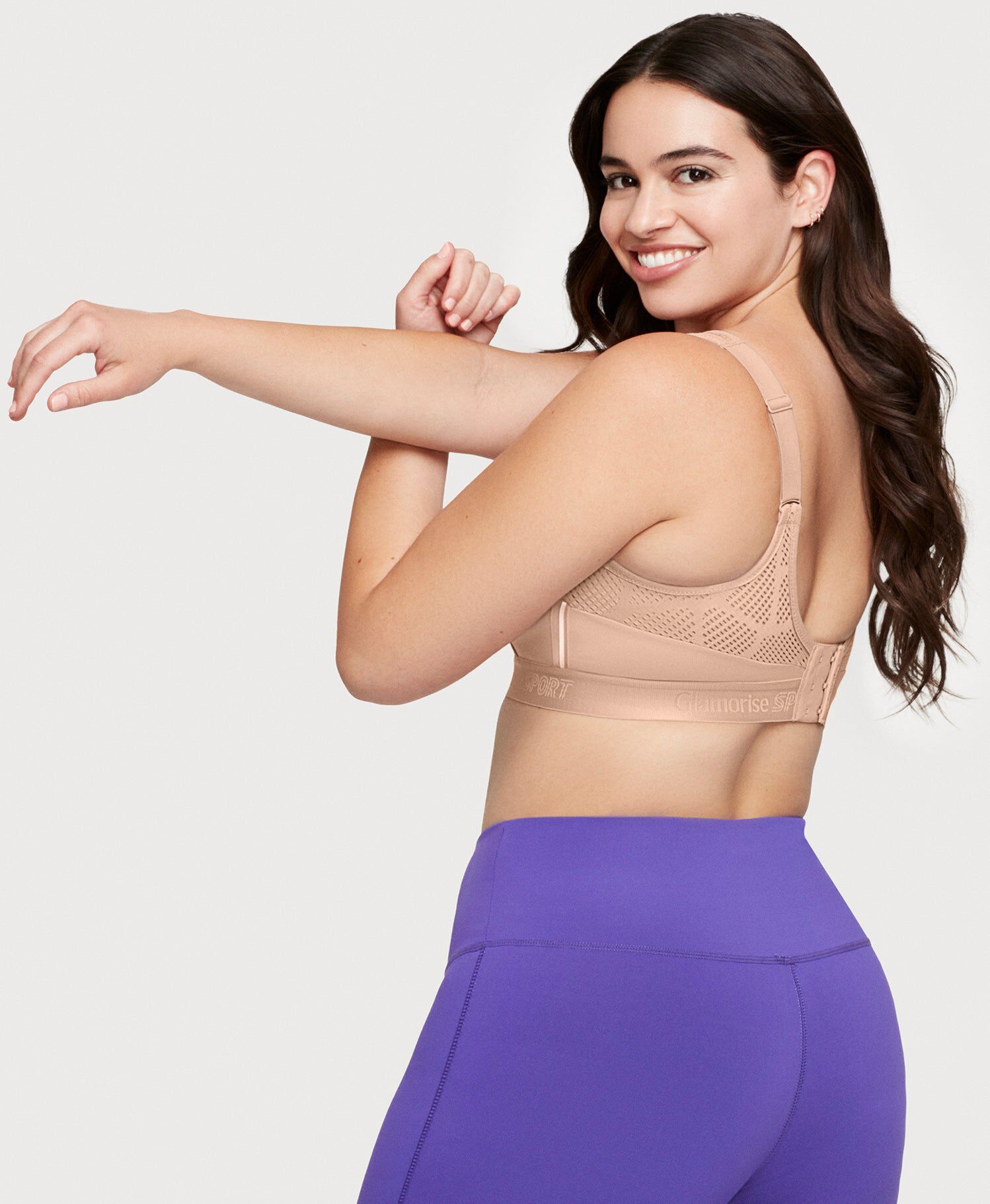 No-Sweat Mesh Sports Bra, Cafe / Tan, alternate image number 2