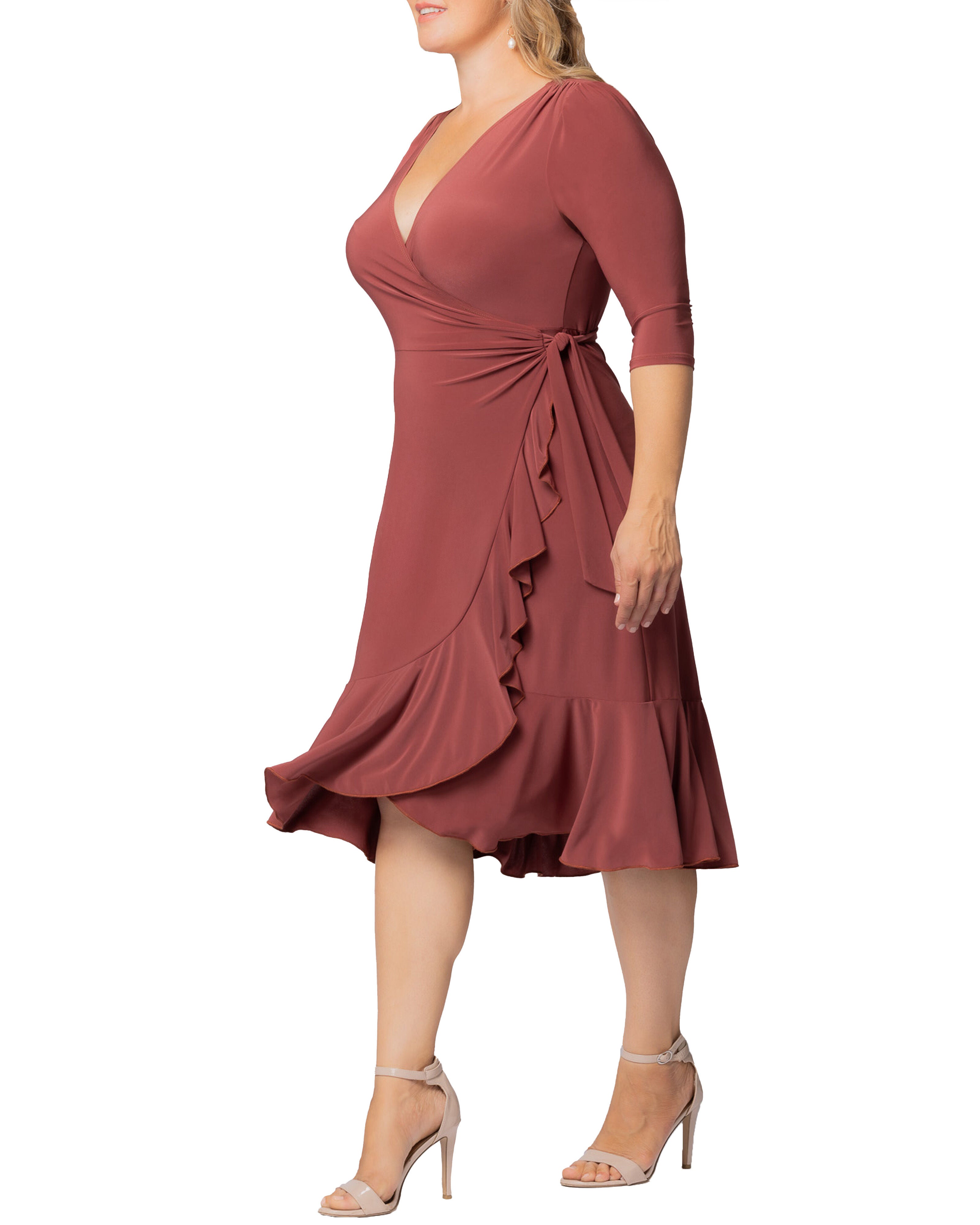 Whimsy Wrap Dress, MARSALA / Sienna, alternate image number 3