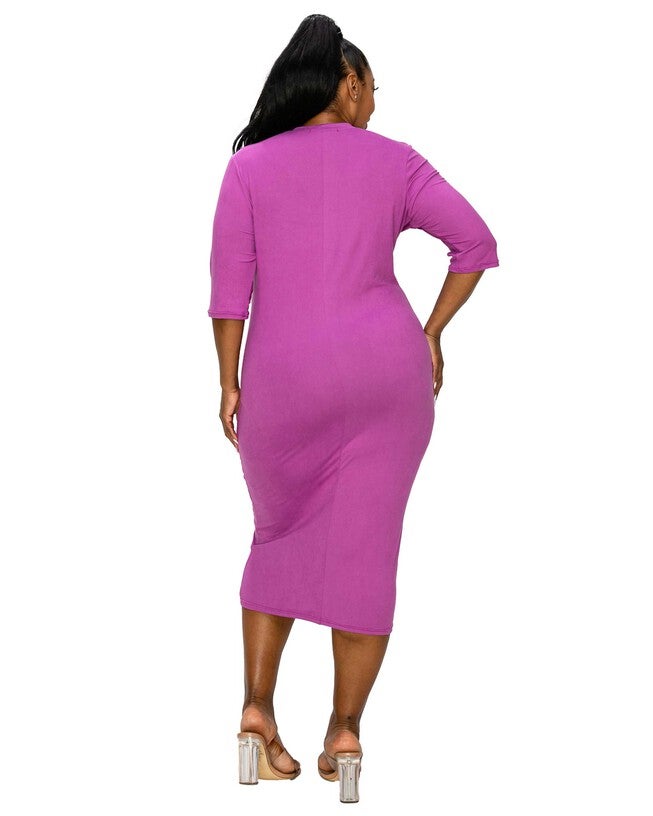 MONA MIDI DRESS, Purple / Purple, alternate image number 2