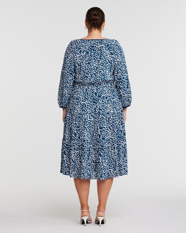 Sparrow Long Sleeve Midi Dress, TealMilk / Teal, alternate image number null