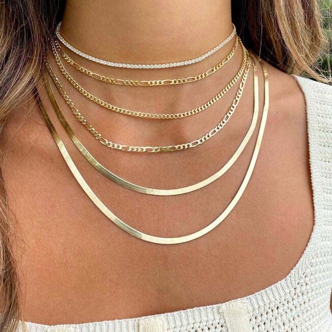 Thin Tennis Choker Silver One Size, Silver / Silver, alternate image number 3