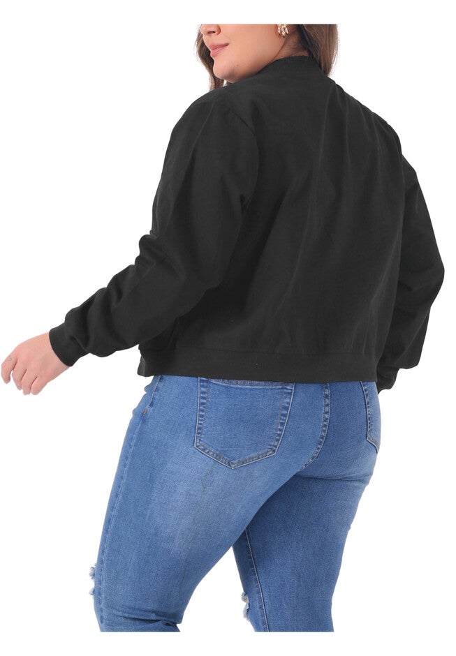 STAND COLLAR BUTTON DOWN JACKET SHACKET, Black / Black, alternate image number 3