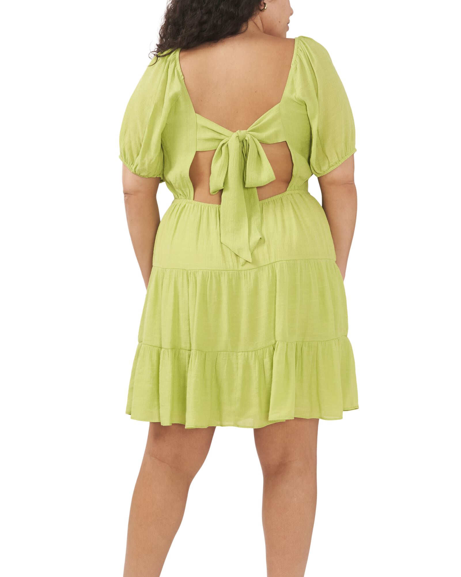 Kendall Tie Back Dress, HERBAL GARDEN / Sage Green, alternate image number 3